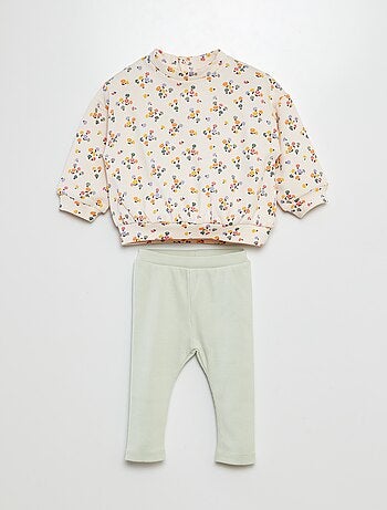 Conjunto estampado sweatshirt + leggings - 2 peças