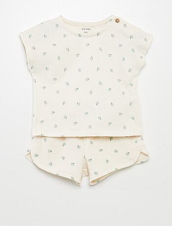 Conjunto estampado t-shirt + calções - 2 peças
