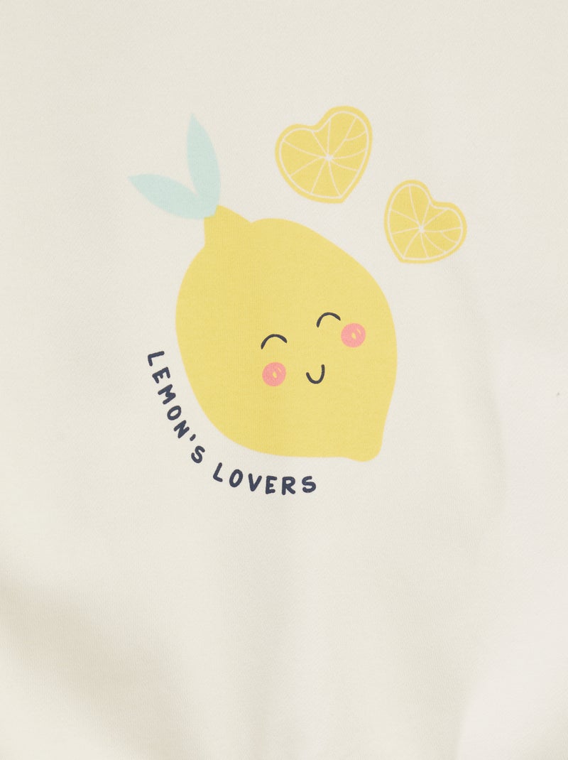 Conjunto estampado t-shirt + calções - 2 peças BRANCO - Kiabi