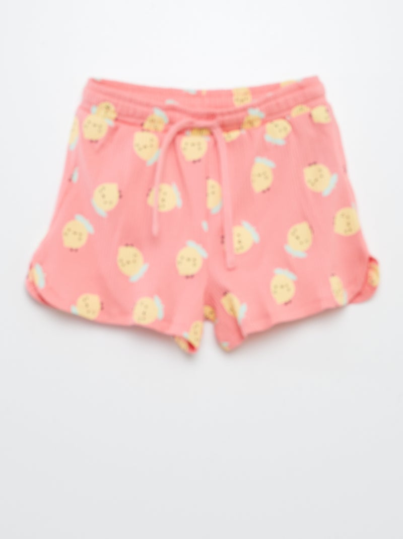 Conjunto estampado t-shirt + calções - 2 peças BRANCO - Kiabi