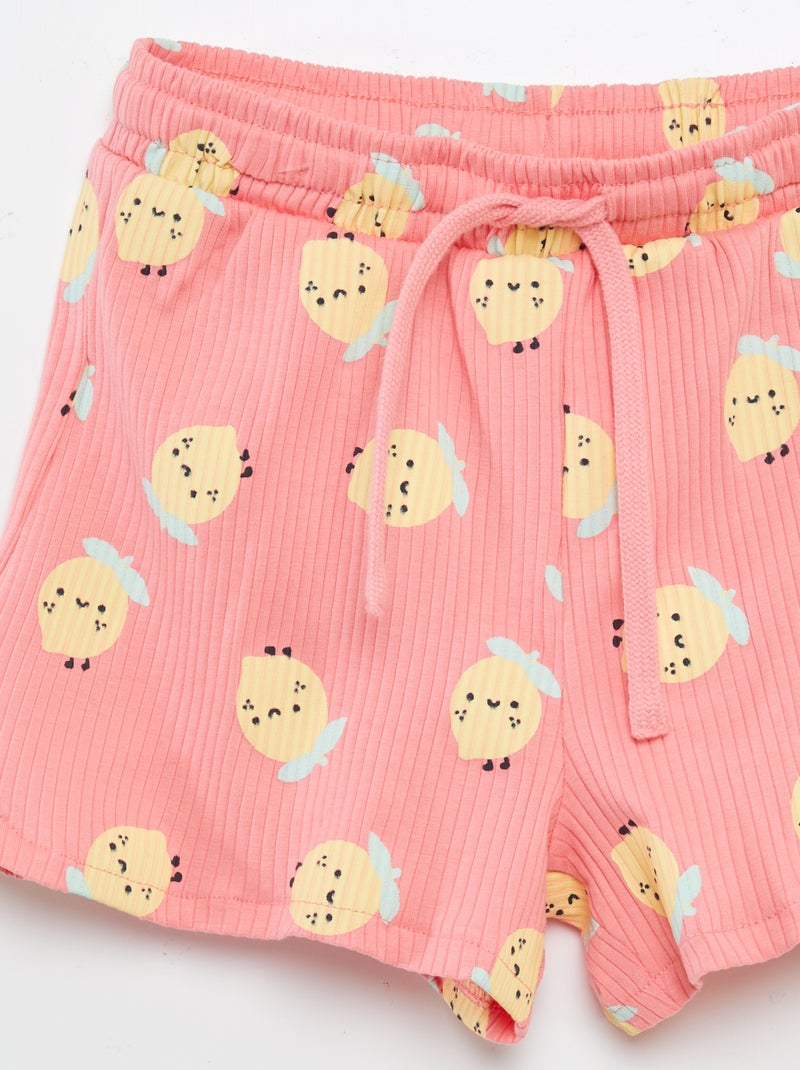 Conjunto estampado t-shirt + calções - 2 peças BRANCO - Kiabi