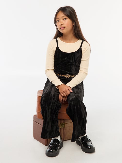 Conjunto festivo T-shirt + macacão com alças - Kiabi