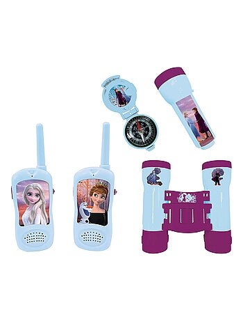 Conjunto frozen aventura com walkie talkies até 120 m, binóculos e bússola