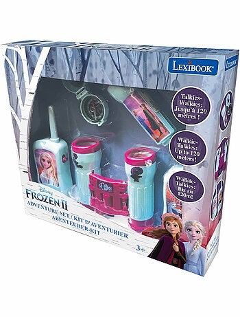 Conjunto frozen aventura com walkie talkies até 120 m, binóculos e bússola
