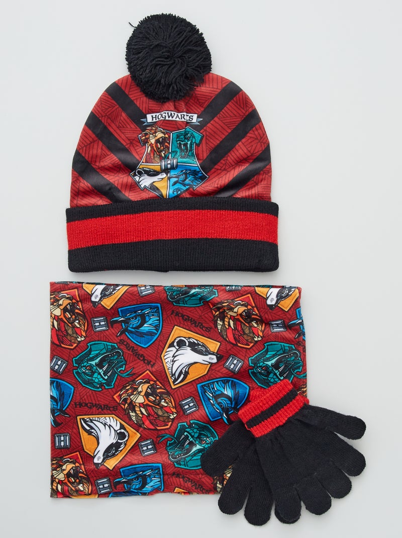 Conjunto Gola +luvas + gorro 'Harry Potter' Vermelho - Kiabi