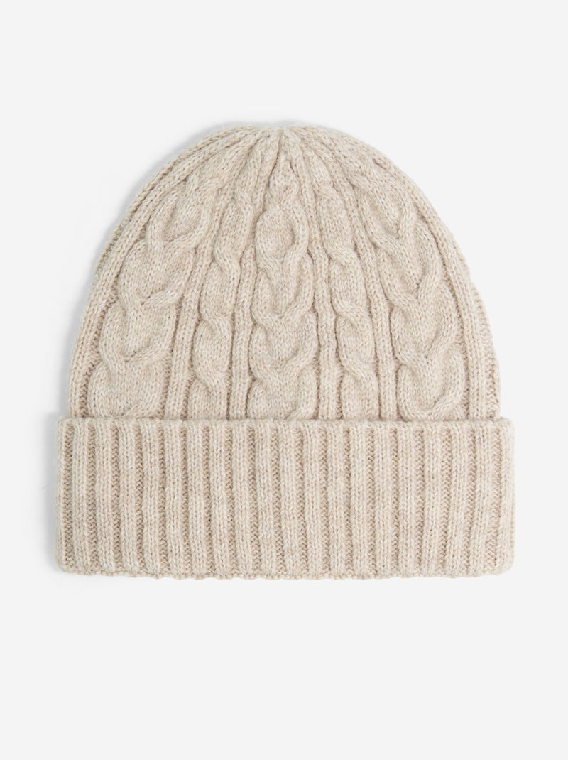 Conjunto gorro + cachecol - 2 peças Bege - Kiabi