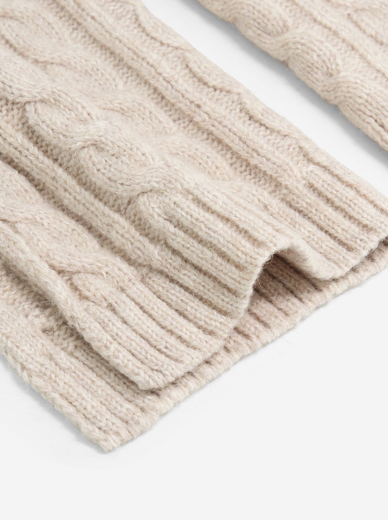 Conjunto gorro + cachecol - 2 peças Bege - Kiabi