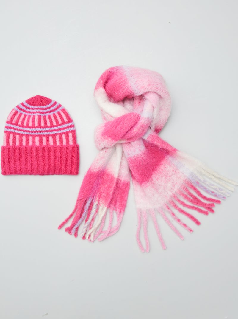 Conjunto gorro + cachecol - 2 peças ROSA - Kiabi