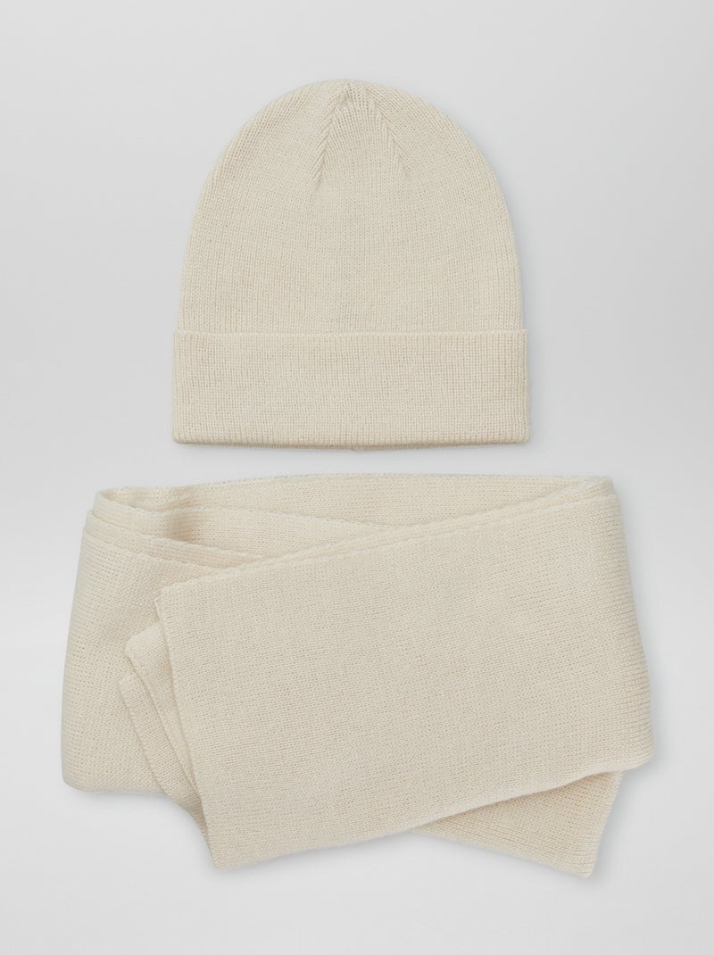 Conjunto gorro + cachecol BEGE - Kiabi