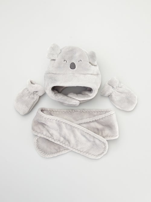 Conjunto gorro + cachecol + luvas 'coala' - Kiabi