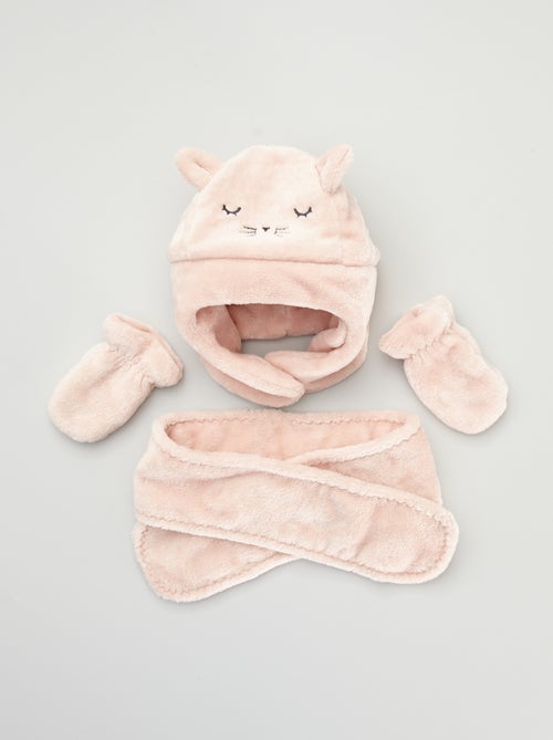 Conjunto gorro + cachecol + luvas 'gato' - Kiabi