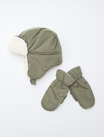 Conjunto gorro com abas + luvas