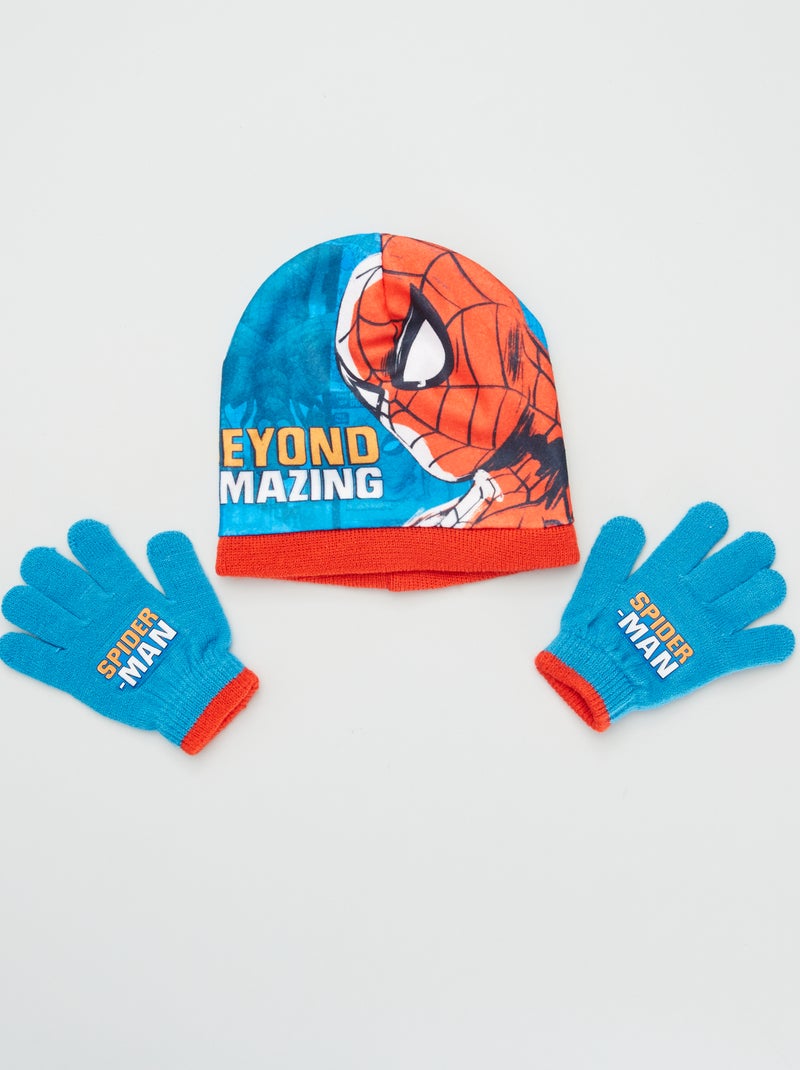 Conjunto gorro e luvas - Homem-aranha Azul - Kiabi