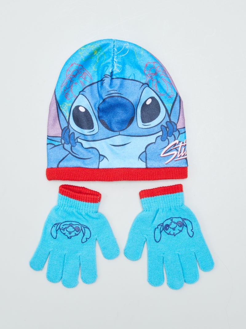 Conjunto gorro e luvas 'Stitch' Azul - Kiabi