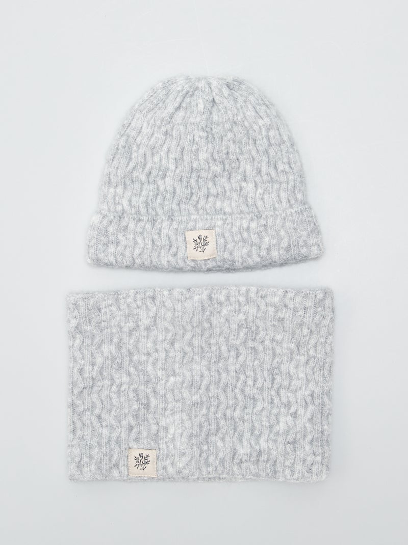 Conjunto gorro + gola - 2 peças CINZA - Kiabi