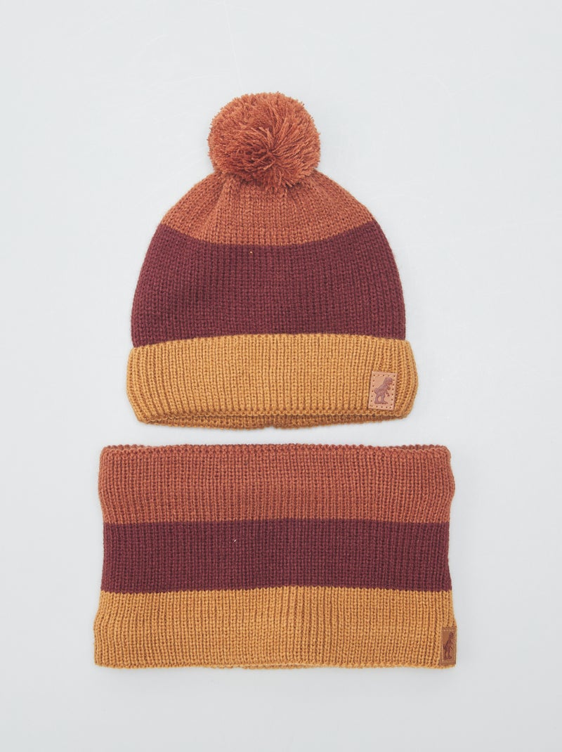 Conjunto gorro + gola - 2 peças MARROM - Kiabi