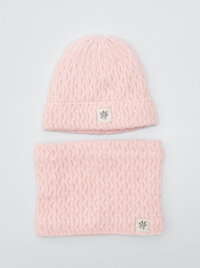 Conjunto gorro + gola - 2 peças ROSA - Kiabi