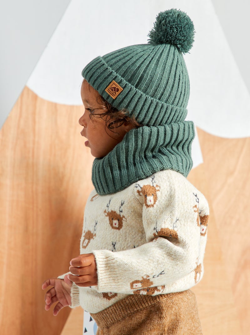 Conjunto gorro, gola e luvas VERDE - Kiabi