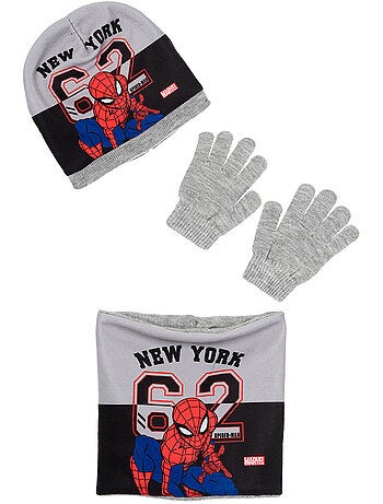 Conjunto gorro, gola & luvas cinzento menino spiderman - licença oficial