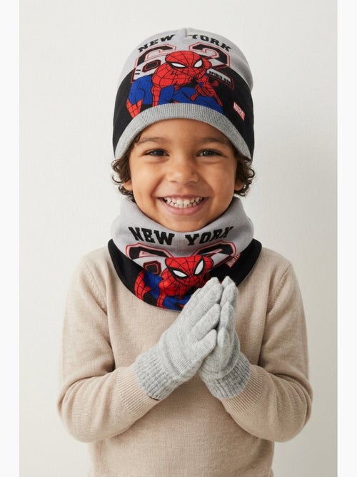 Conjunto gorro, gola & luvas cinzento menino spiderman - licença oficial - Kiabi