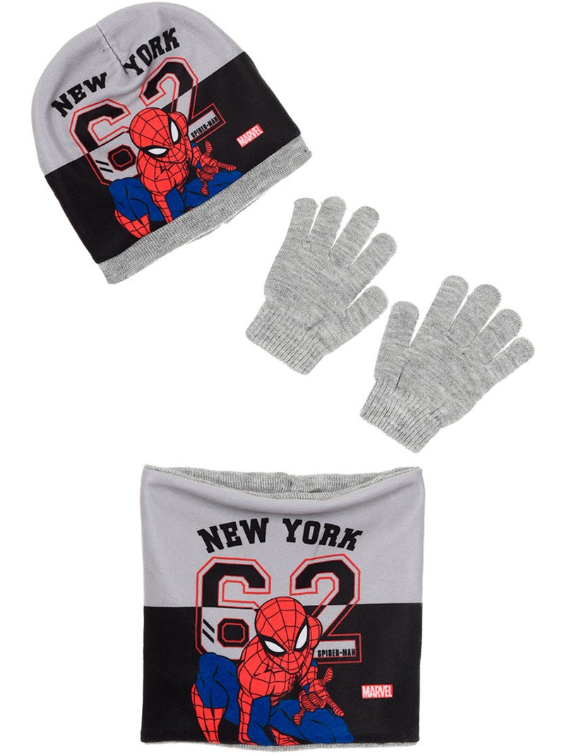 Conjunto gorro, gola & luvas cinzento menino spiderman - licença oficial Cinza - Kiabi