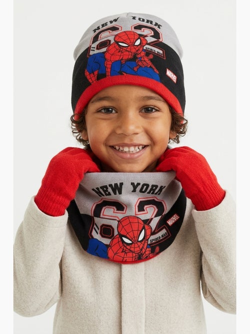 Conjunto gorro, gola & luvas vermelho menino spiderman - licença oficial - Kiabi Conjunto gorro, gola & luvas vermelho menino spiderman - licença oficial - Kiabi
