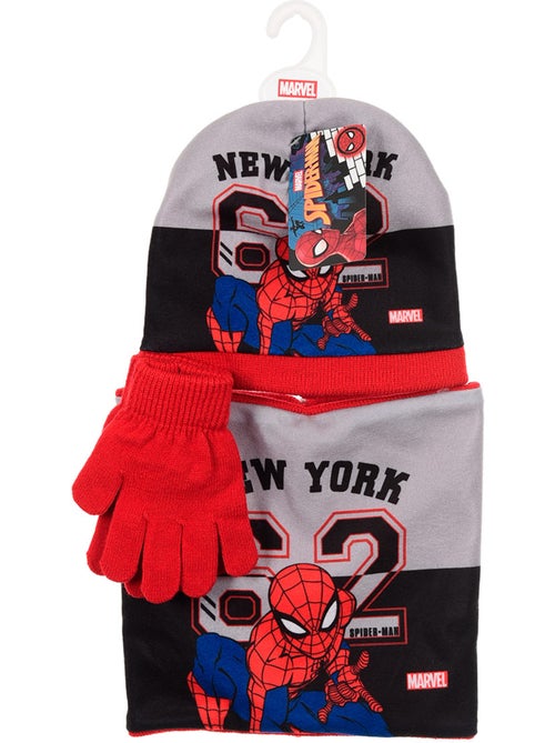 Conjunto gorro, gola & luvas vermelho menino spiderman - licença oficial - Kiabi Conjunto gorro, gola & luvas vermelho menino spiderman - licença oficial - Kiabi