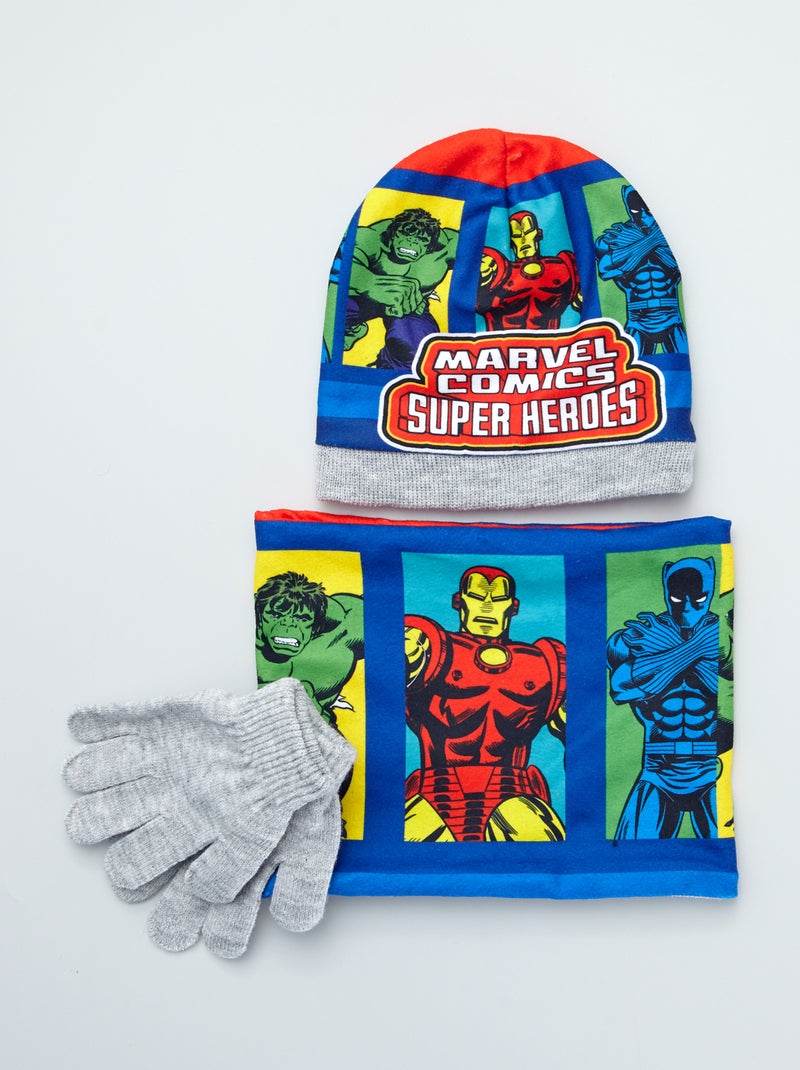 Conjunto gorro + gola + luvas 'Vingadores' Cinza - Kiabi