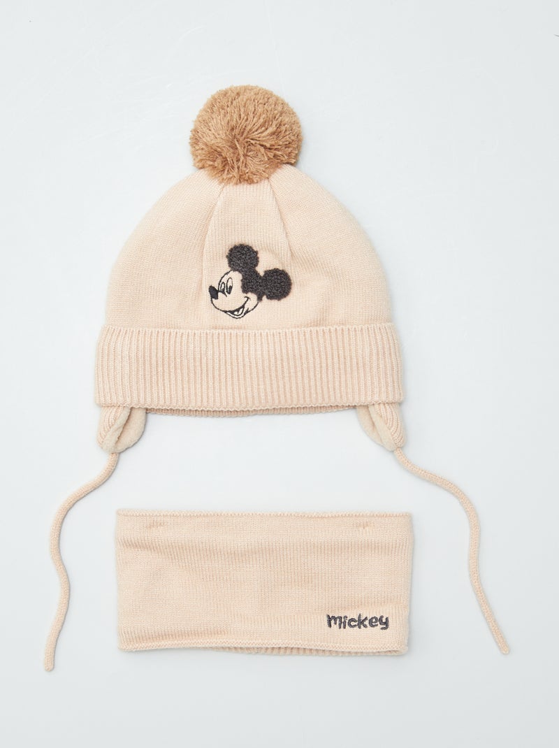 Conjunto gorro + gola 'Mickey' BEGE - Kiabi