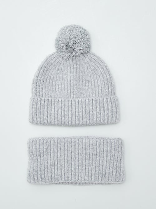 Conjunto gorro + gola snood em malha polar - Kiabi