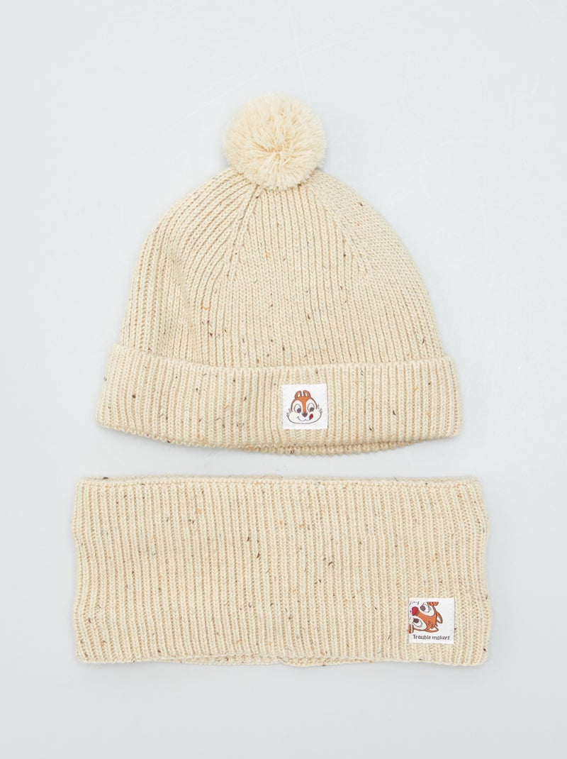 Conjunto gorro + gola snood quente BEGE - Kiabi