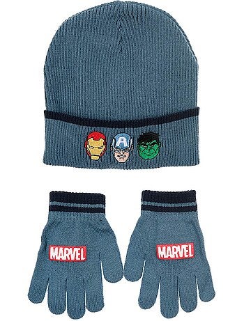 Conjunto gorro & luvas azul menino avengers - licença oficial