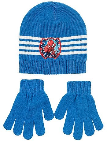 Conjunto gorro & luvas azul menino spiderman - licença oficial