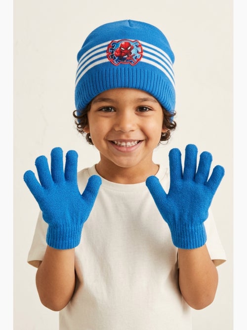 Conjunto gorro & luvas azul menino spiderman - licença oficial - Kiabi Conjunto gorro & luvas azul menino spiderman - licença oficial - Kiabi