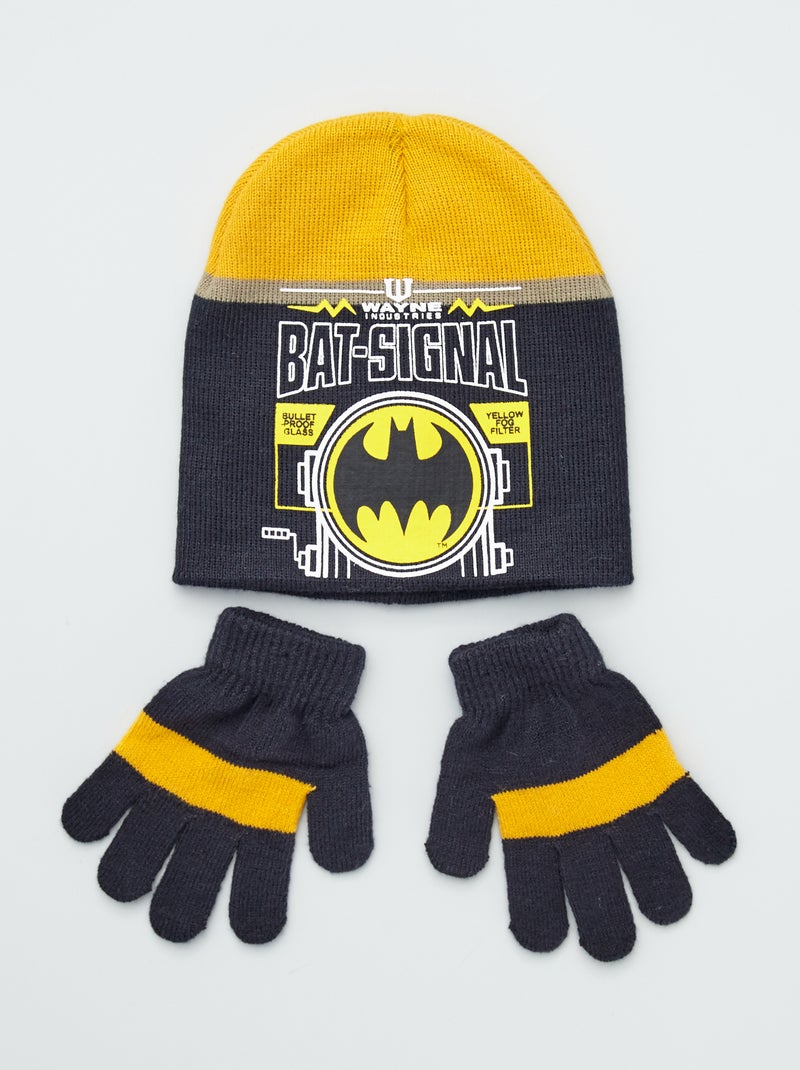 Conjunto gorro + luvas 'Batman' Preto - Kiabi