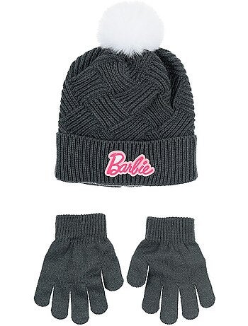 Conjunto gorro & luvas cinzento menina barbie - licença oficial