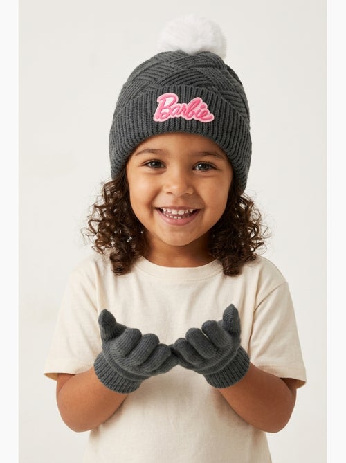 Conjunto gorro & luvas cinzento menina barbie - licença oficial - Kiabi