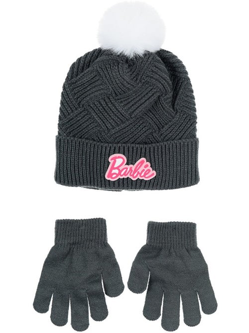 Conjunto gorro & luvas cinzento menina barbie - licença oficial - Kiabi