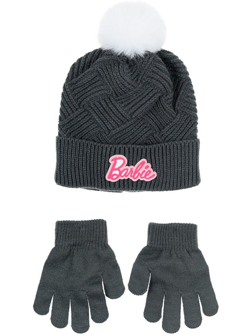 Conjunto gorro & luvas cinzento menina barbie - licença oficial Cinza - Kiabi
