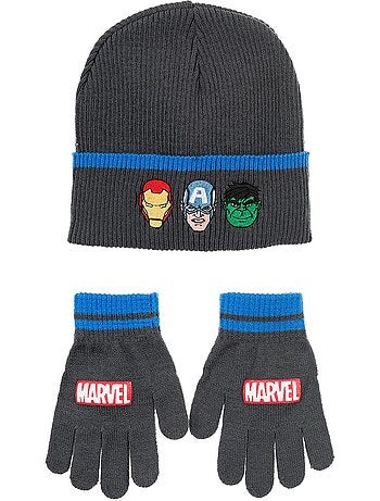 Conjunto gorro & luvas cinzento menino avengers - licença oficial