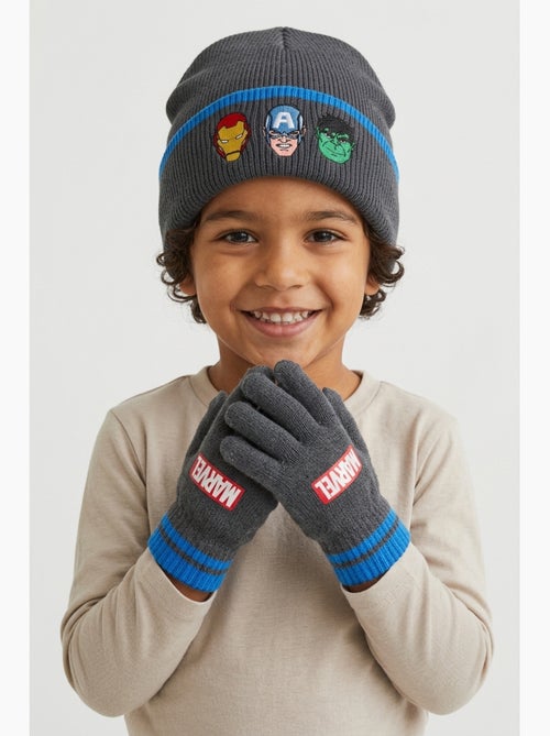 Conjunto gorro & luvas cinzento menino avengers - licença oficial - Kiabi