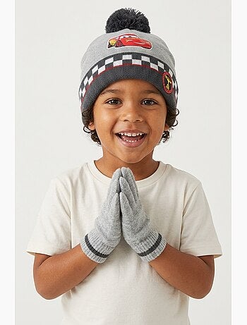 Conjunto gorro & luvas cinzento menino cars - licença oficial