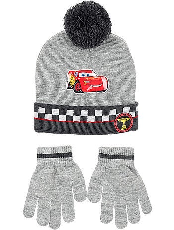 Conjunto gorro & luvas cinzento menino cars - licença oficial