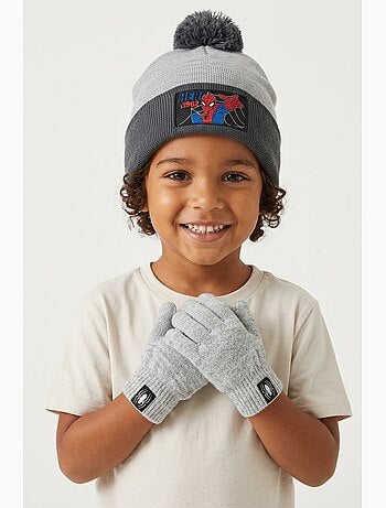 Conjunto gorro & luvas cinzento menino spiderman - licença oficial