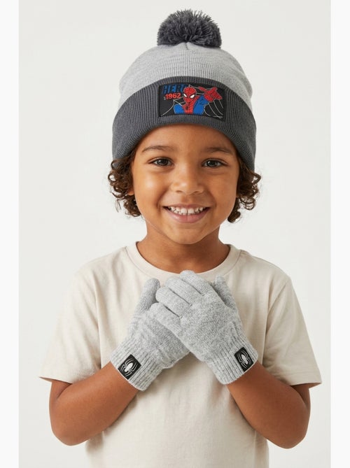 Conjunto gorro & luvas cinzento menino spiderman - licença oficial - Kiabi