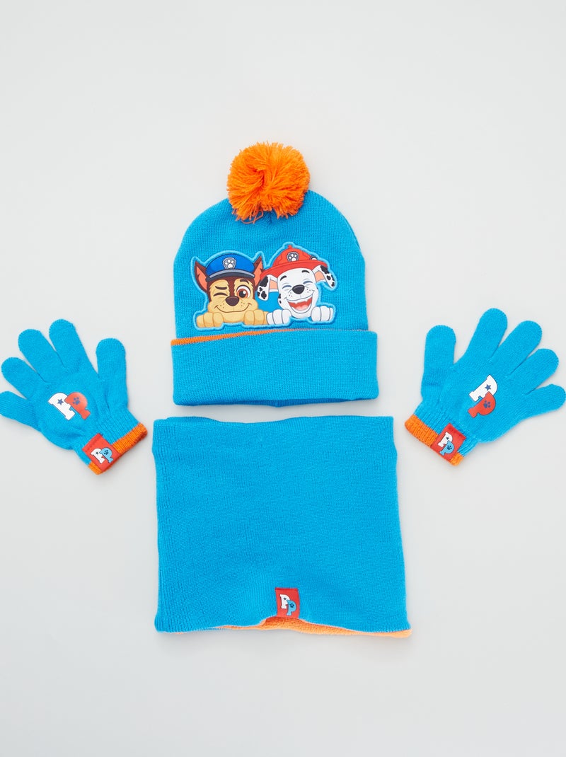Conjunto gorro + luvas + gola 'Patrulha Pata' Azul - Kiabi