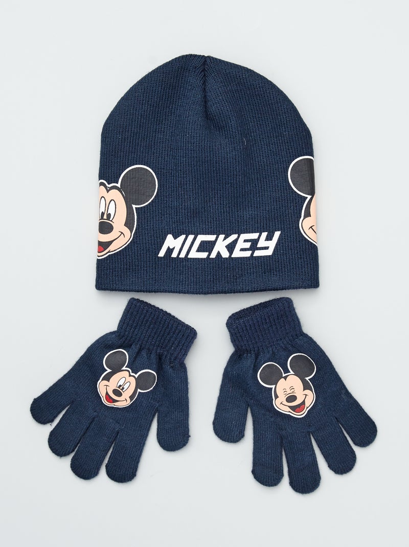 Conjunto gorro + luvas 'Mickey' da 'Disney' Azul Naval - Kiabi
