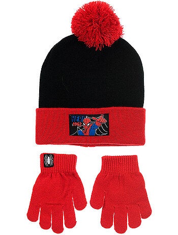 Conjunto gorro & luvas vermelho menino spiderman - licença oficial