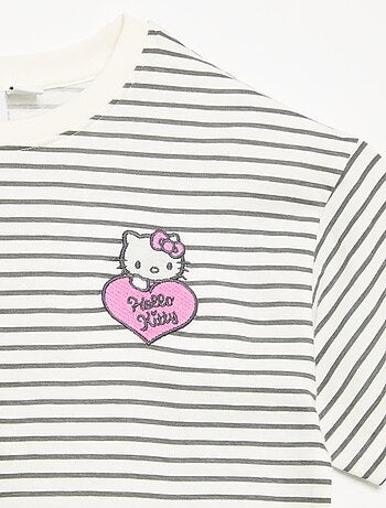 Conjunto \'Hello Kitty\' de 2 peças - camisola às riscas + legging