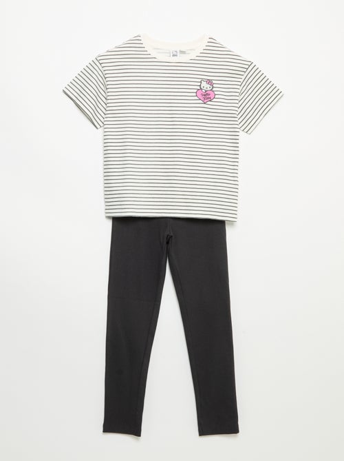 Conjunto \'Hello Kitty\' de 2 peças - camisola às riscas + legging - Kiabi